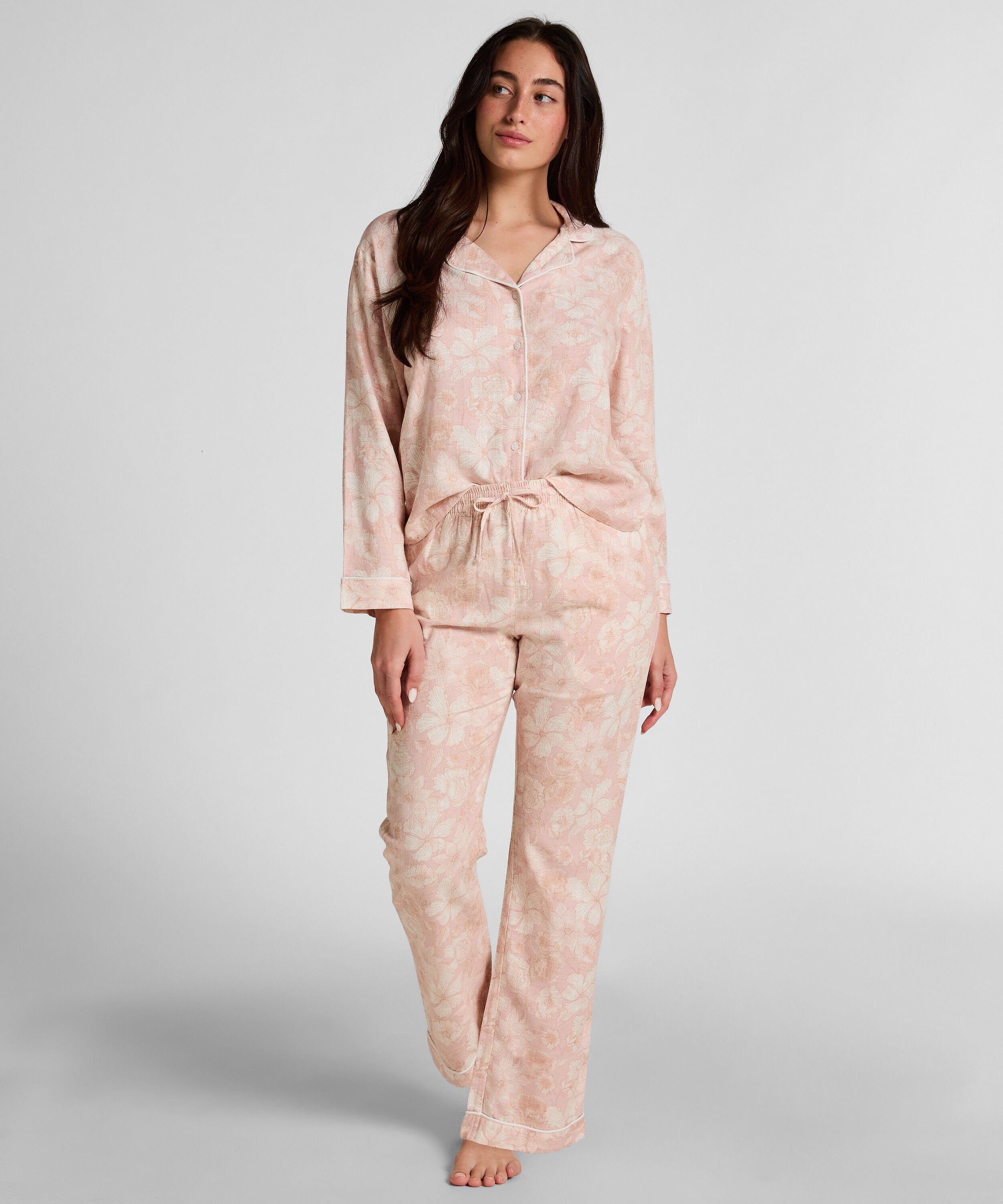 Flower Linen Pant, Pink