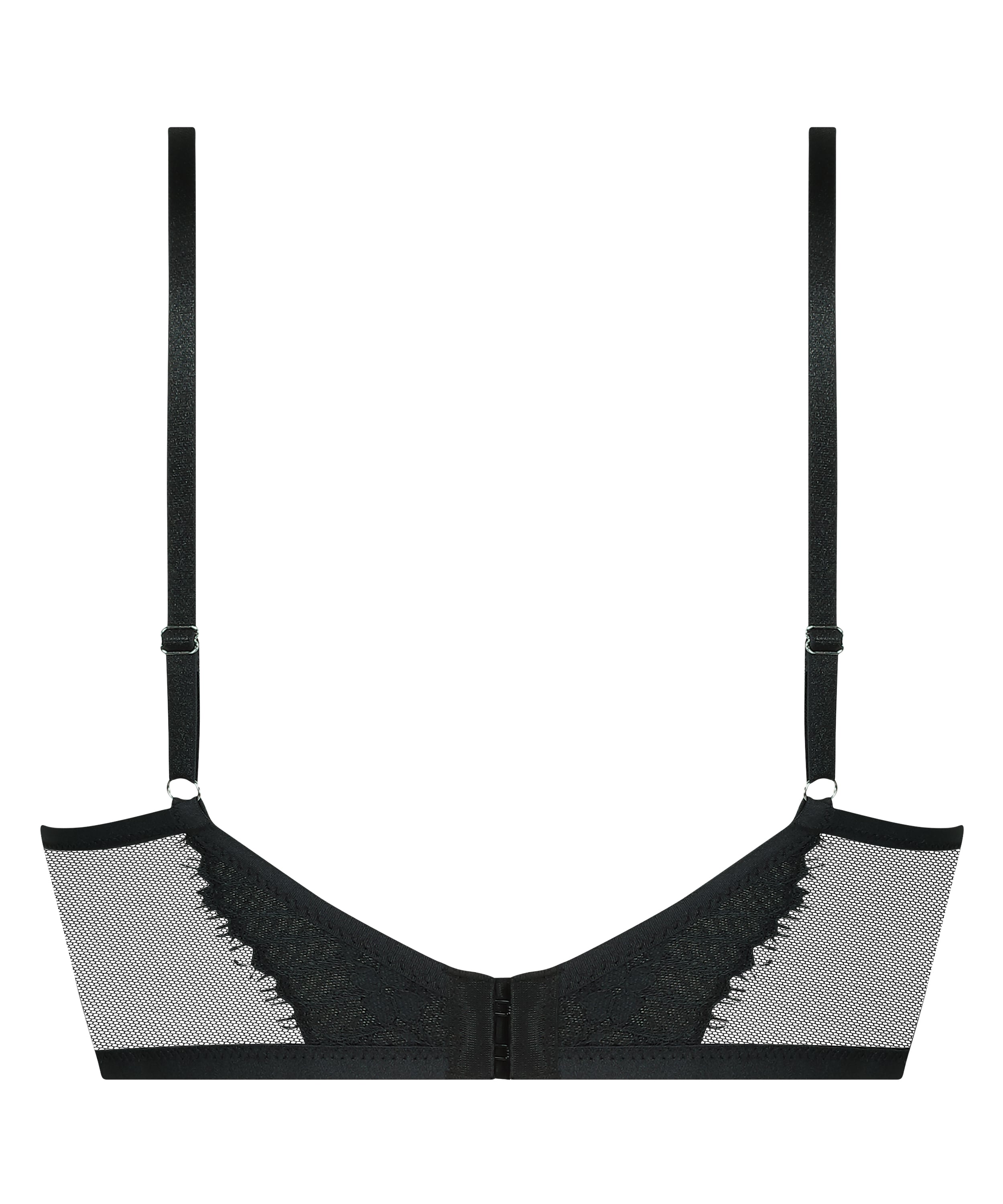 Daphne Padded Underwired Longline Push-Up Bra, Black, main