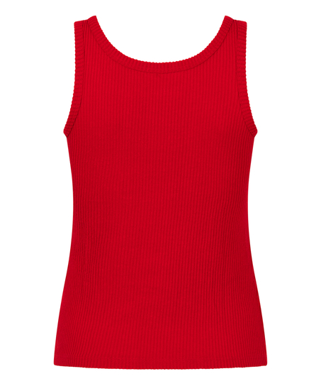Singlet Brushed Jersey Rib, Red