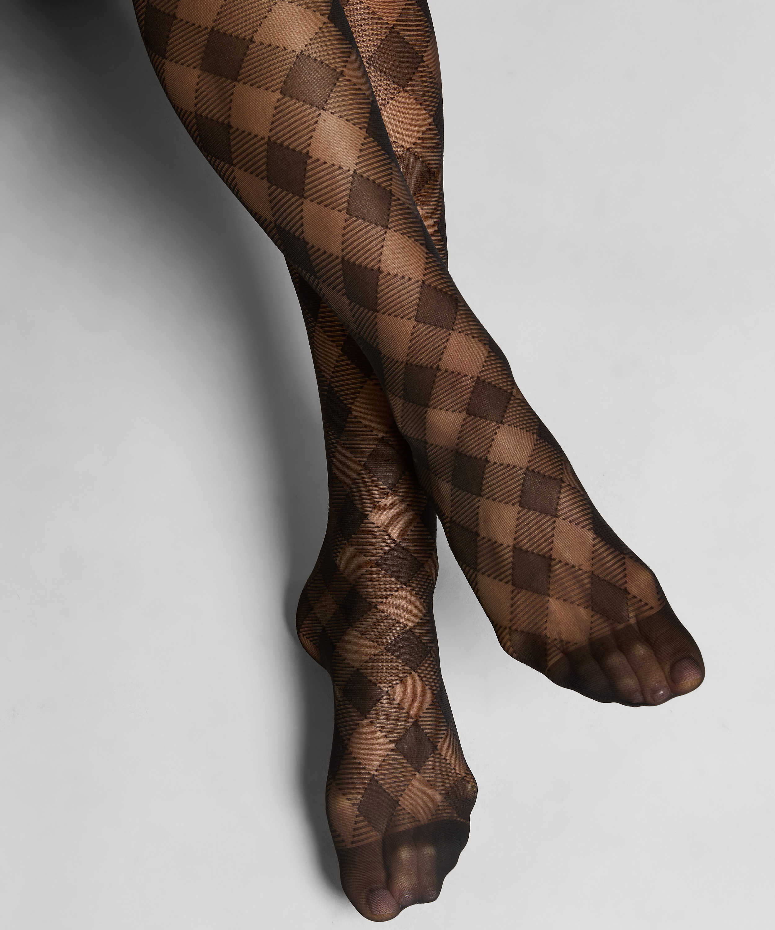 Tights 15 Denier Checked, Black, main