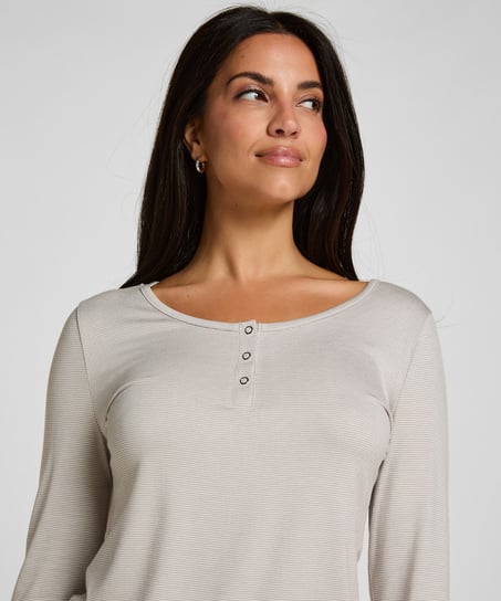 Pyjama Top Thin Stripe, Gray