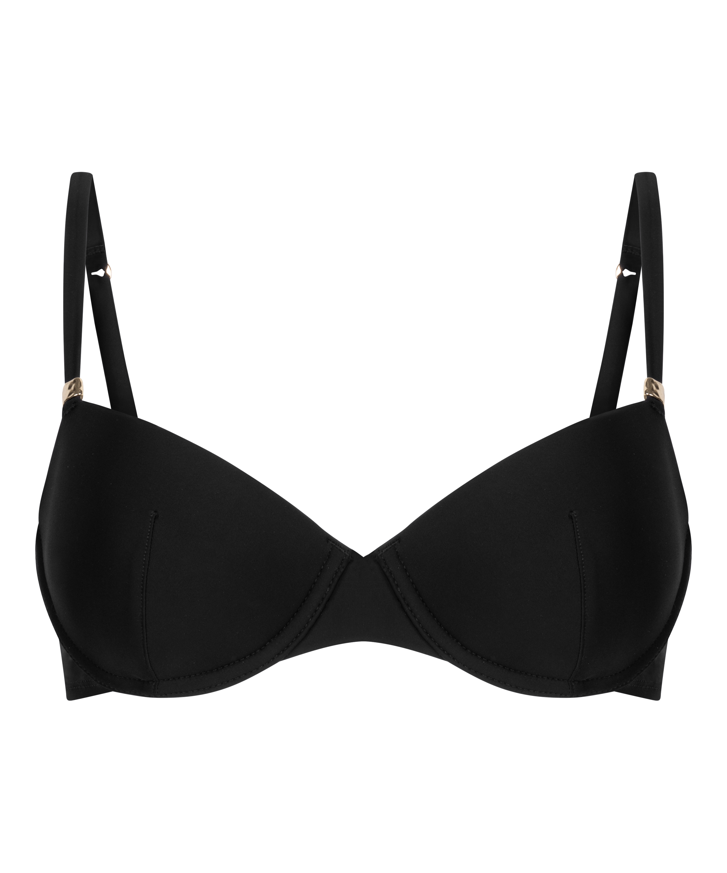 Luxe Padded Underwired Bikini Top, Black, main