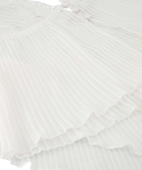 Chiffon Plisse Cami Set, White