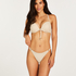 Crochet Bikini push-up Lurex Top, White