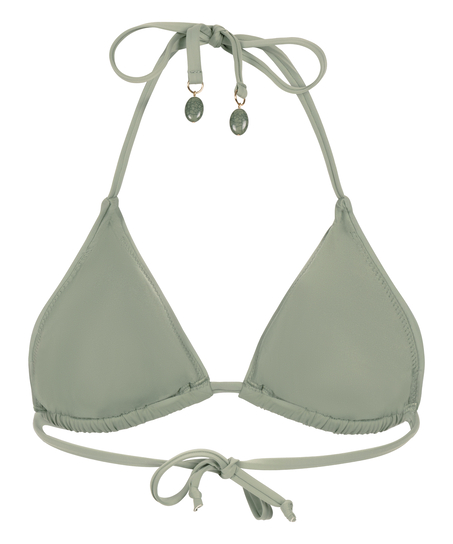 Giselle Triangle Bikini Top, Green