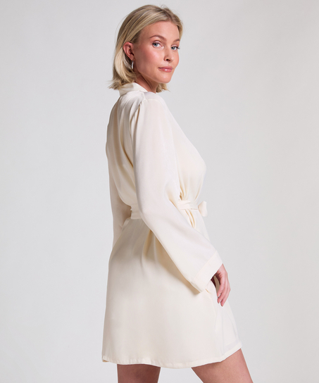 Satin Kimono, White