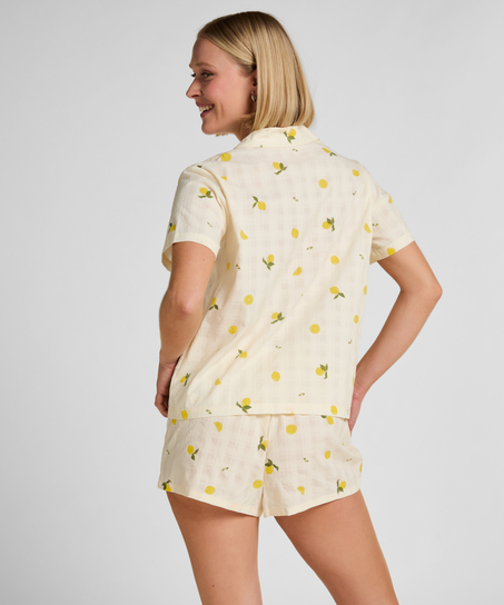 Lemon Pyjama Set, White