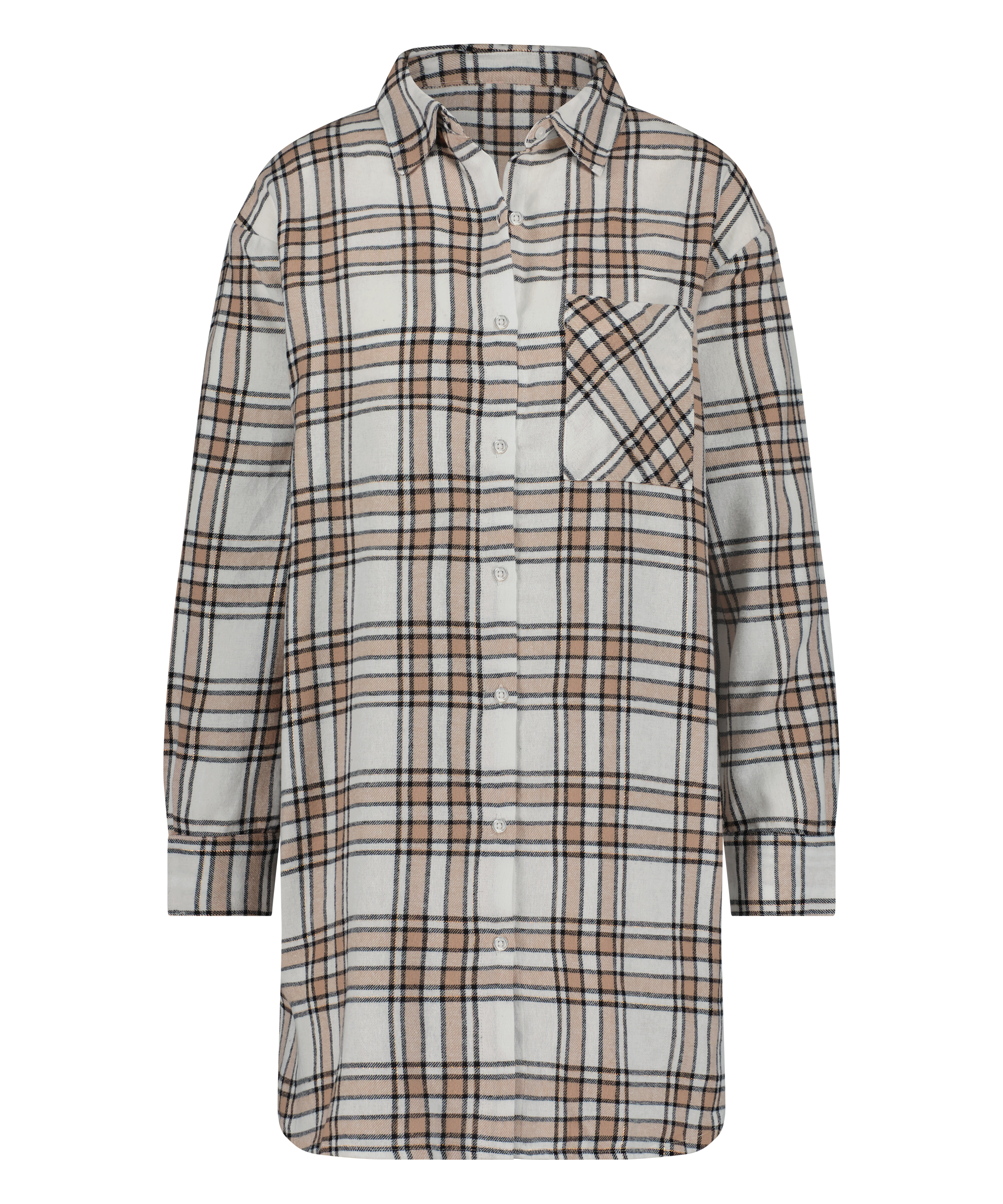 Boyfriend Check Nightshirt, Beige, main