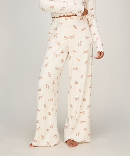 Pants Loose Pointelle, White
