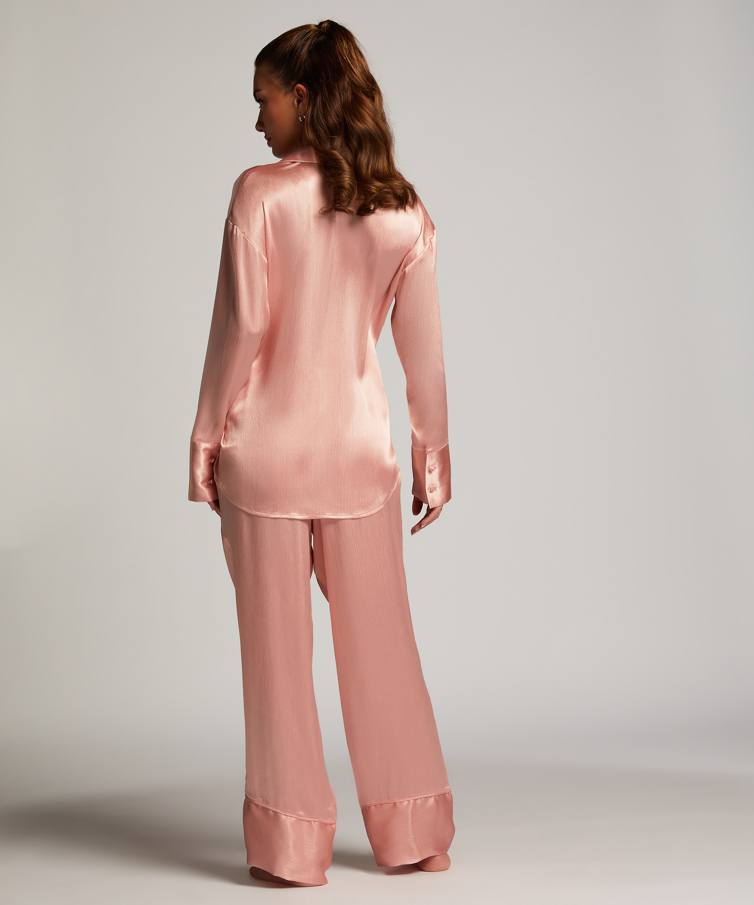 Satin Long-Sleeved Jacket, Pink, main