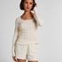 Pointelle Pyjama Top, White