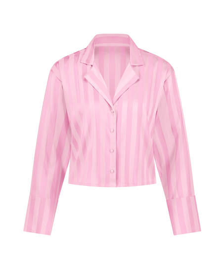 Satin Long-Sleeved Jacket, Pink