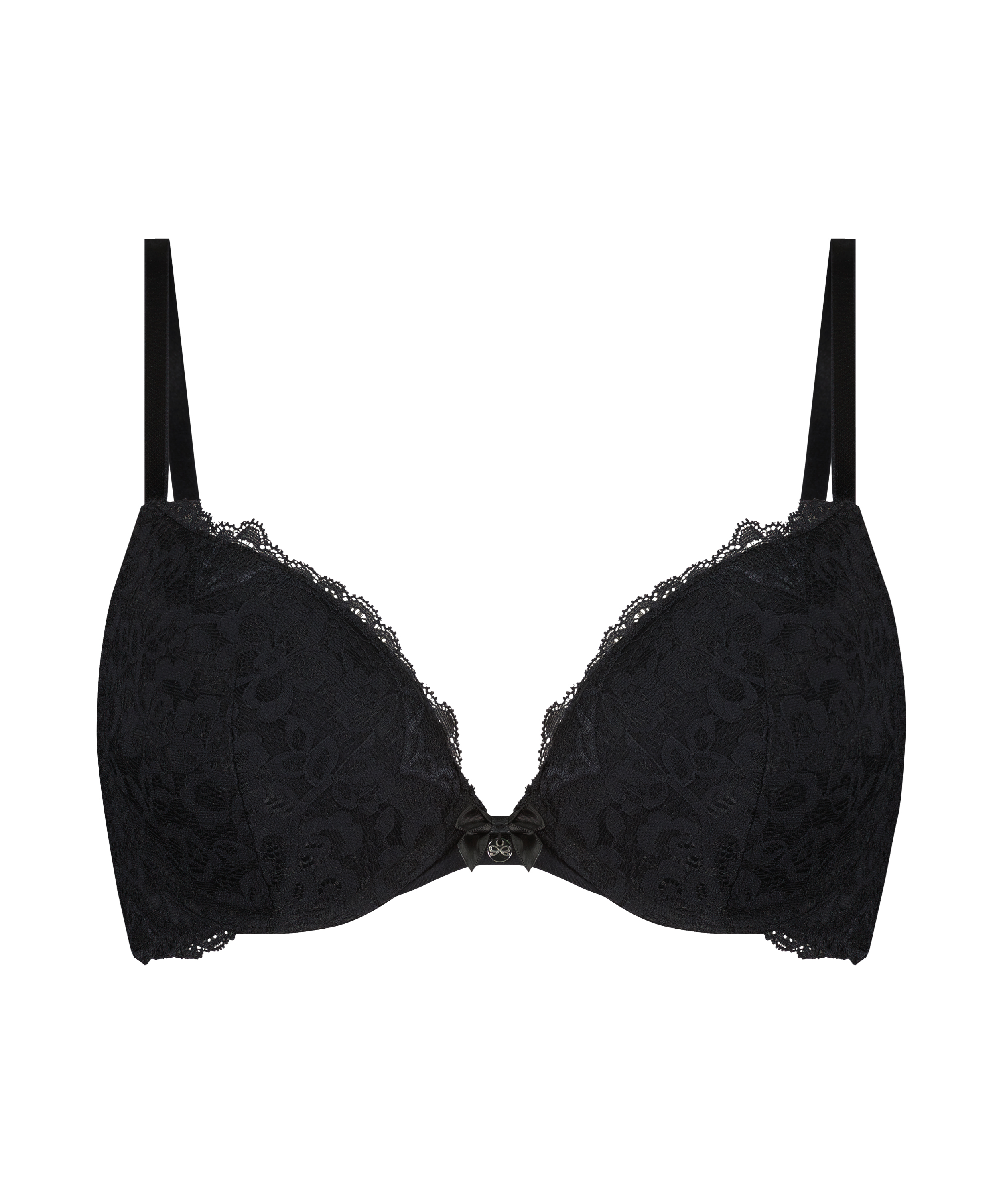 Marine Padded Push-Up Underwired Bra, Black, main