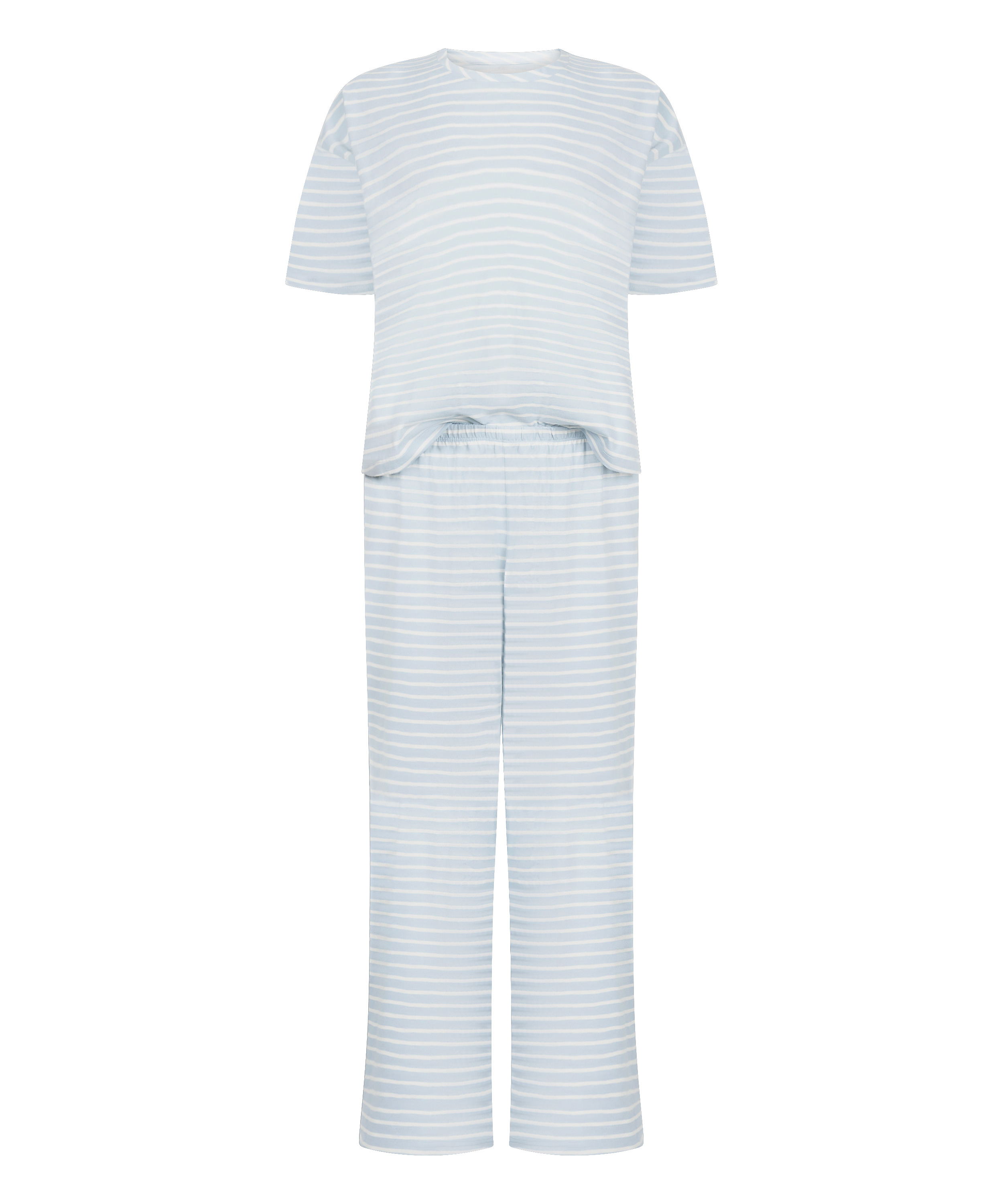 Pyjama Set Cotton Jersey Long, Blue, main