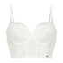 Erika padded longline underwired bra, White