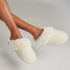 Teddy Mule Slipper, White