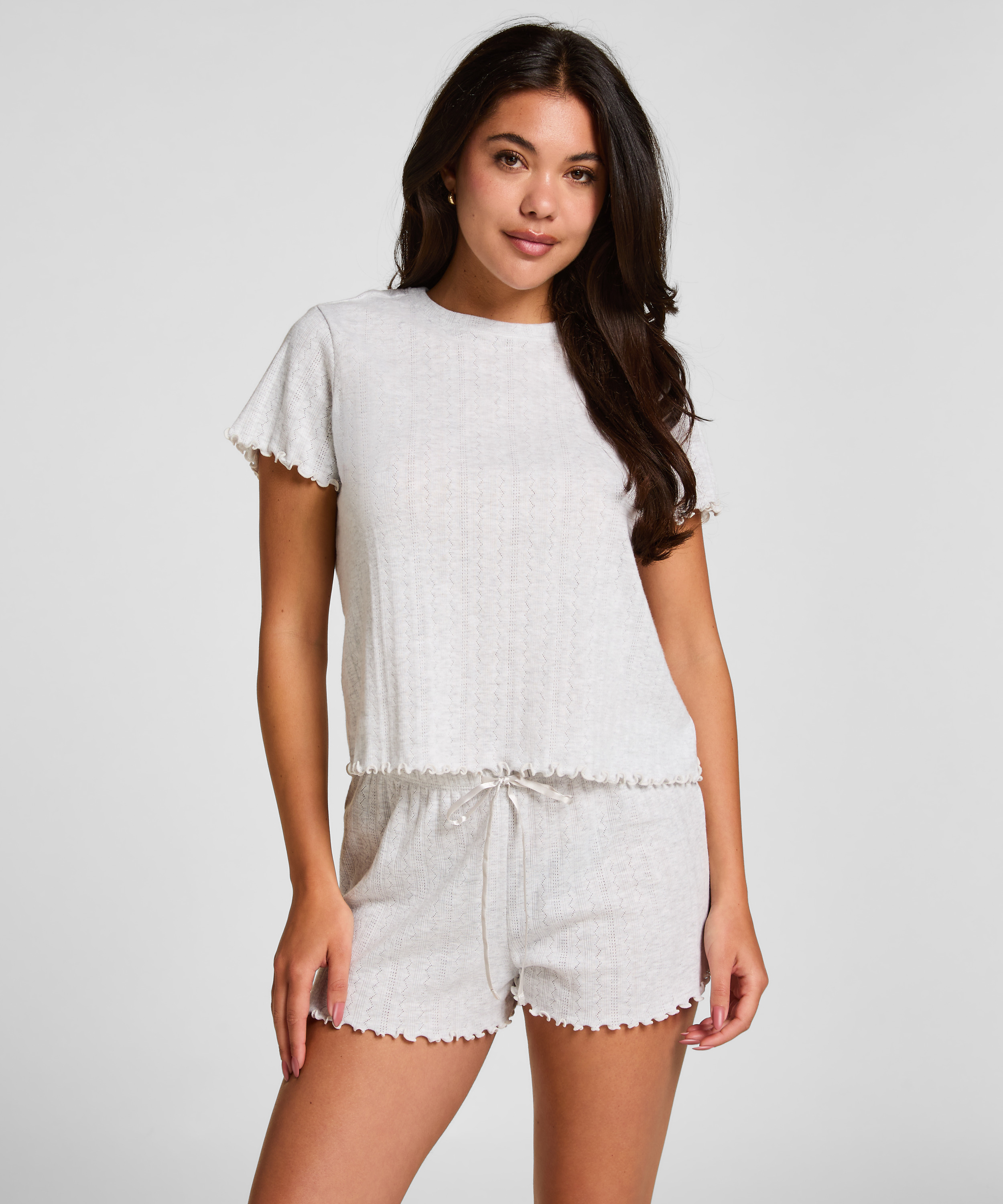 Short Pointelle, Beige, main