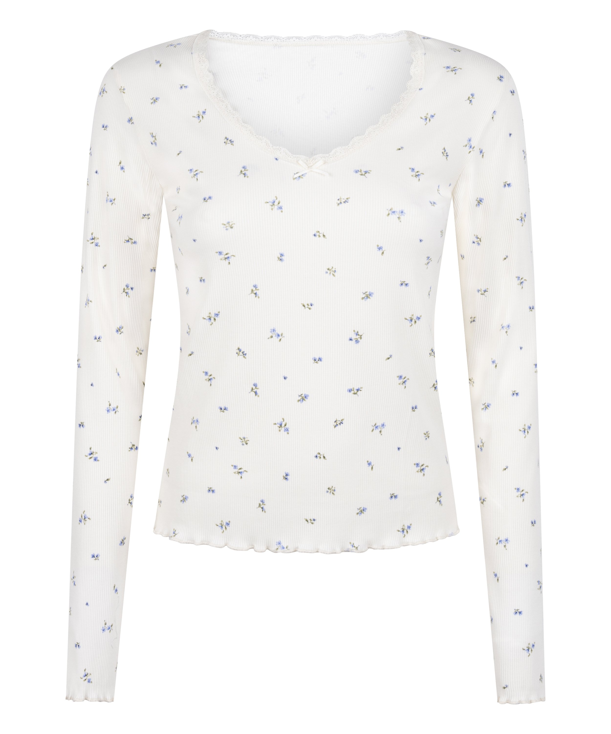 Daisy Pyjama Top, White, main