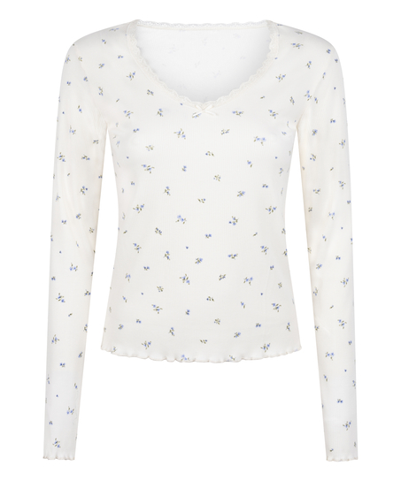 Daisy Pyjama Top, White