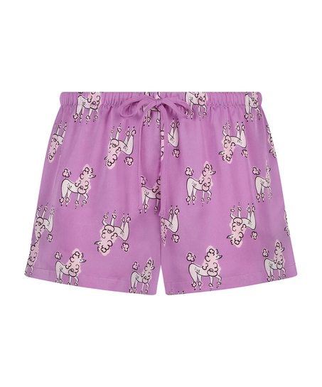 Satin pyjama shorts, Purple