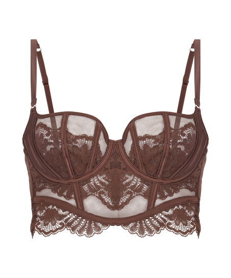 Indigo Non-Padded Underwired Longline Bra, Brown