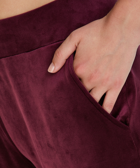Velours Pyjama Bottoms, Red
