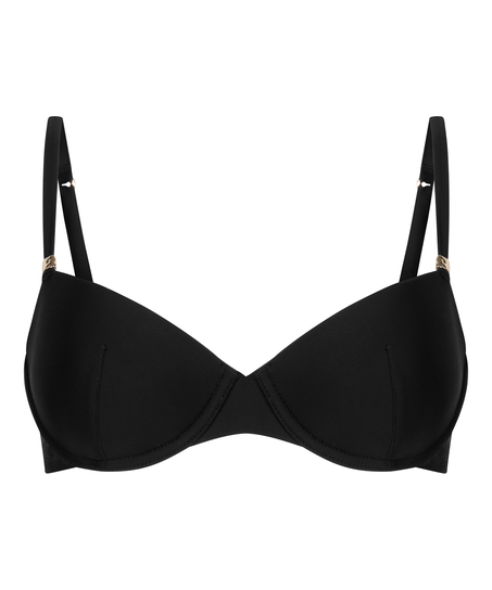 Luxe Padded Underwired Bikini Top, Black