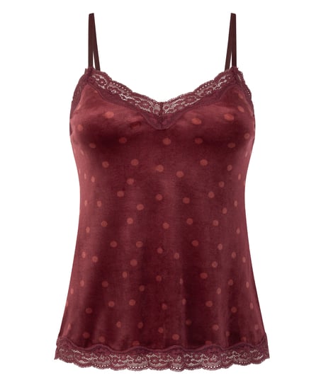 Velours Lace Cami Top, Purple