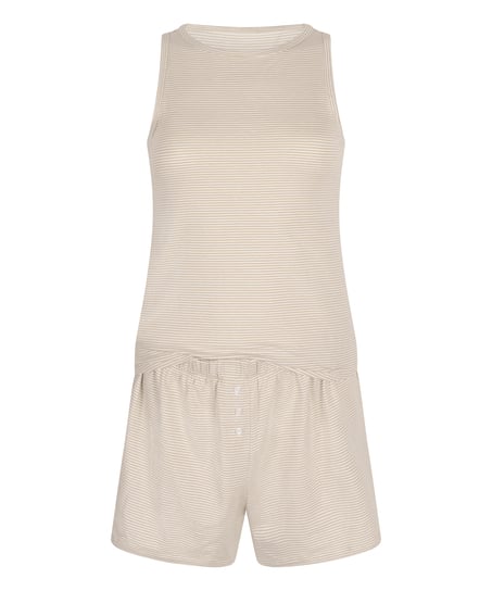 Pyjamaset Singlet Jersey, Beige