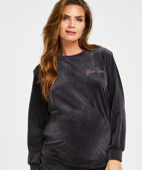 Velours Maternity Top, Gray