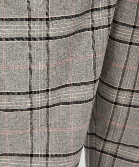 Petite Twill Check Pyjama Pants, Gray