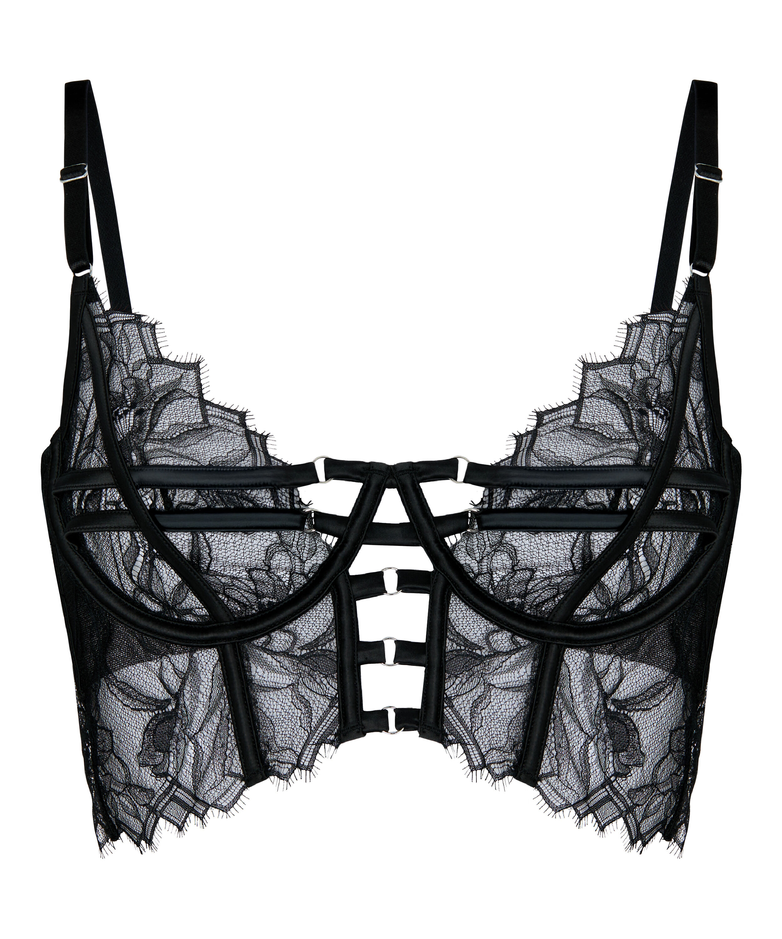 Non-Padded Underwired Longline Bra Bea, Black