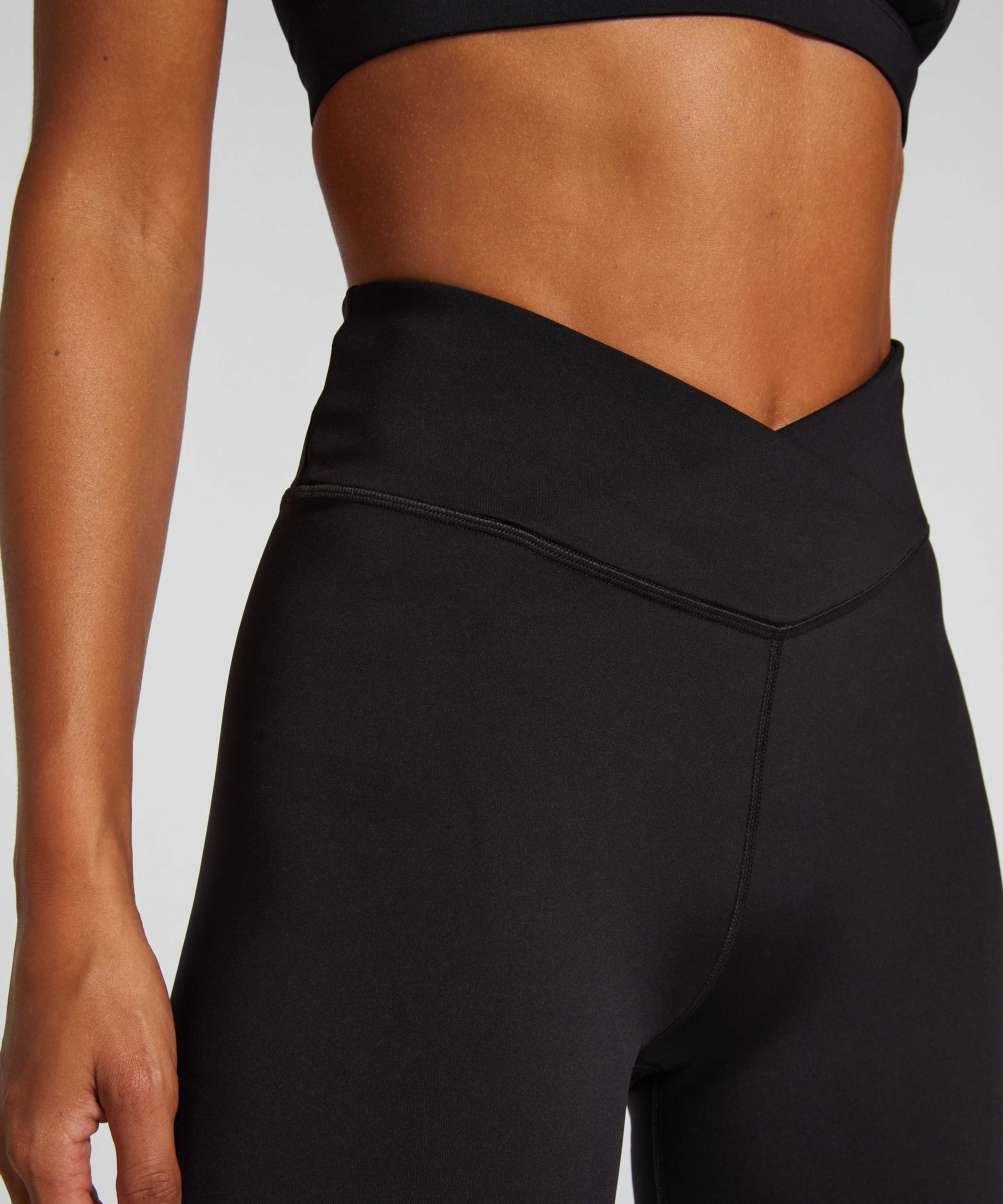 HKMX Crossed High Waisted Leggings, Black, main