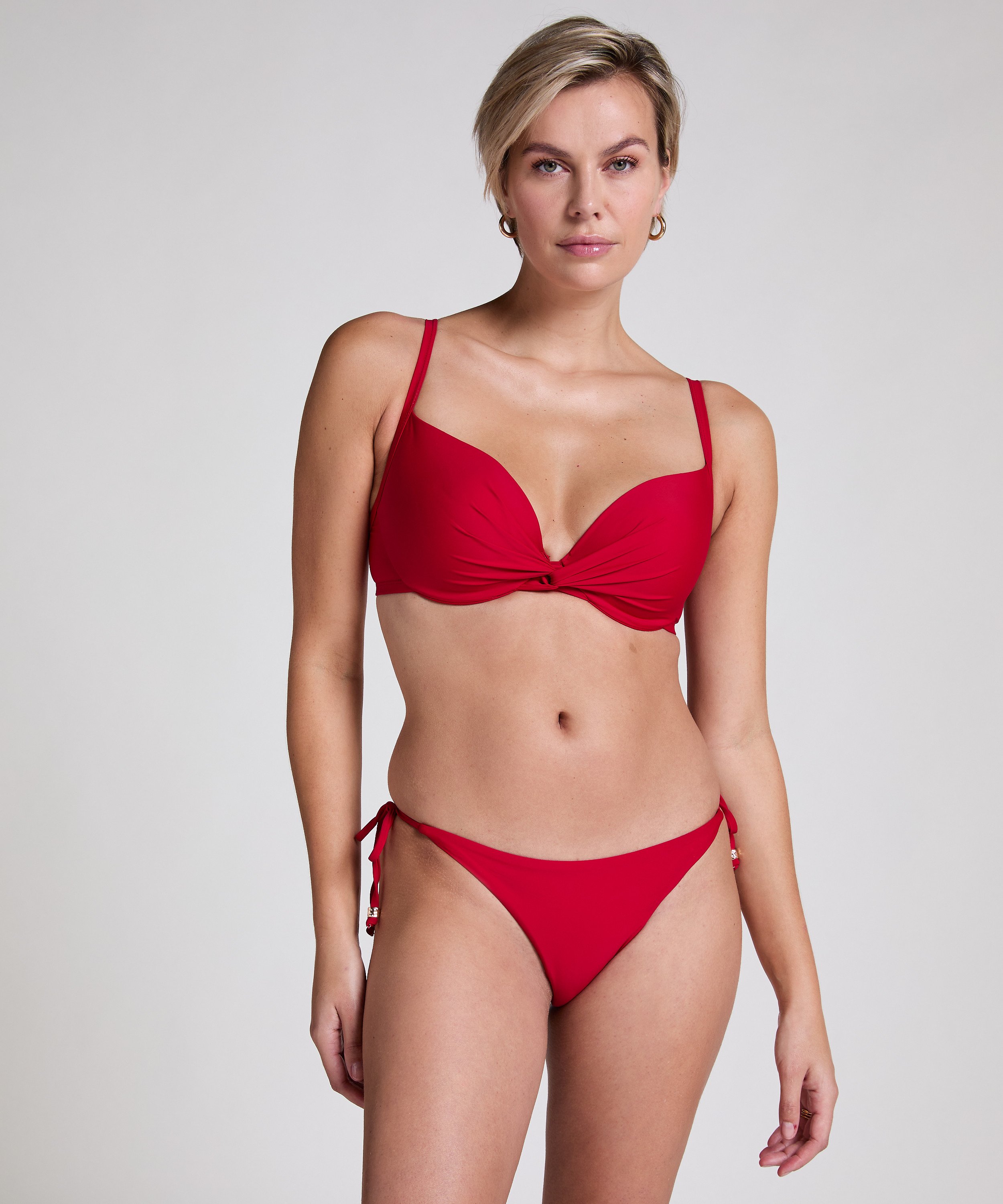 Luna String Bikini Bottom, Red, main