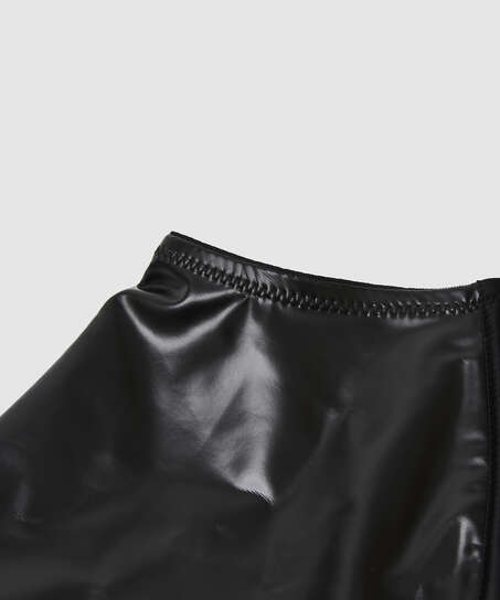 Private leather-look suspenders, Black