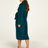 Long Fleece Bathrobe, Blue