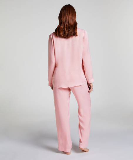 Satin Long-Sleeved Jacket, Pink