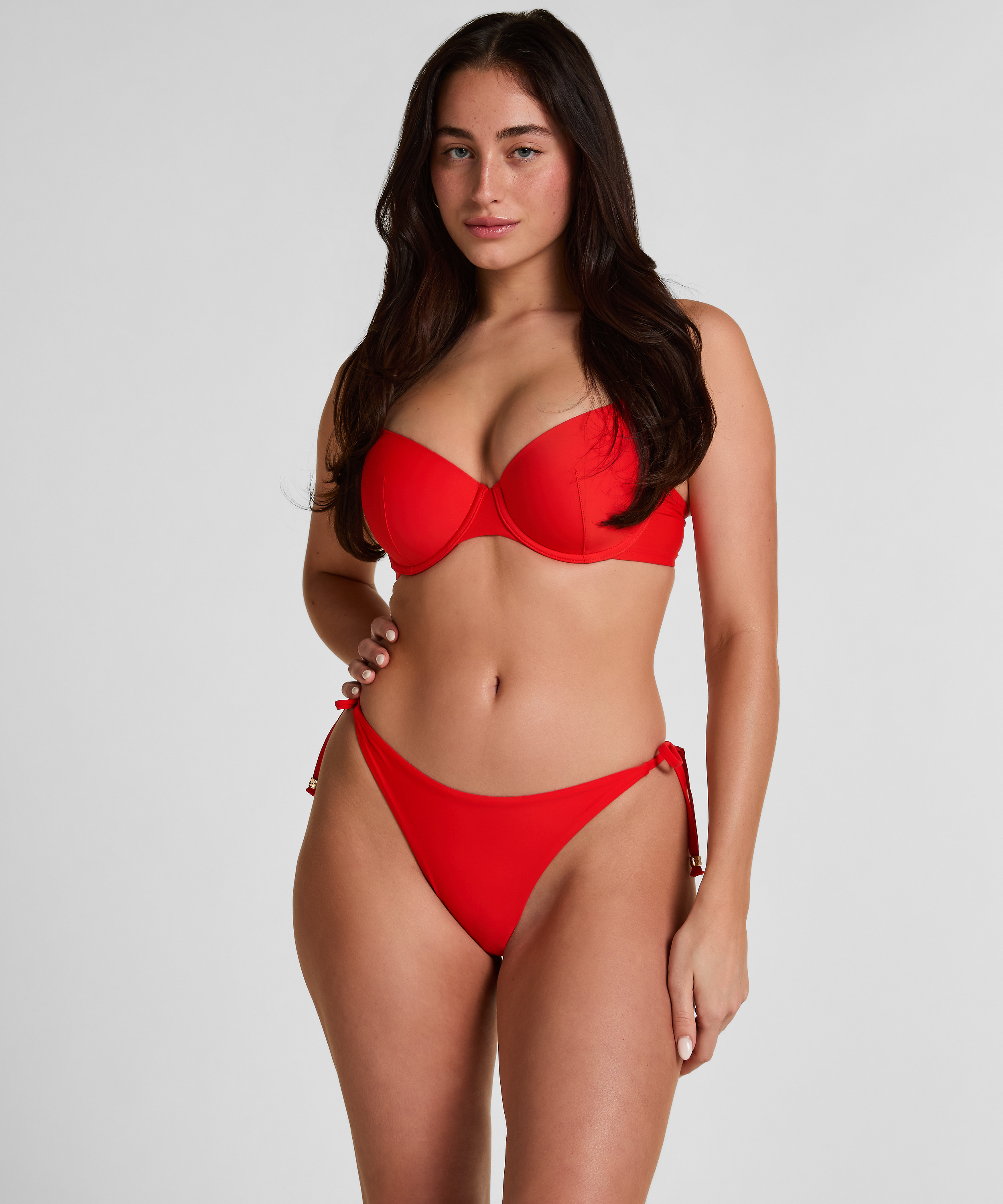 Thong Bikini Bottom Luxe, Red, main