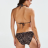 Leopard triangle bikini top, Beige