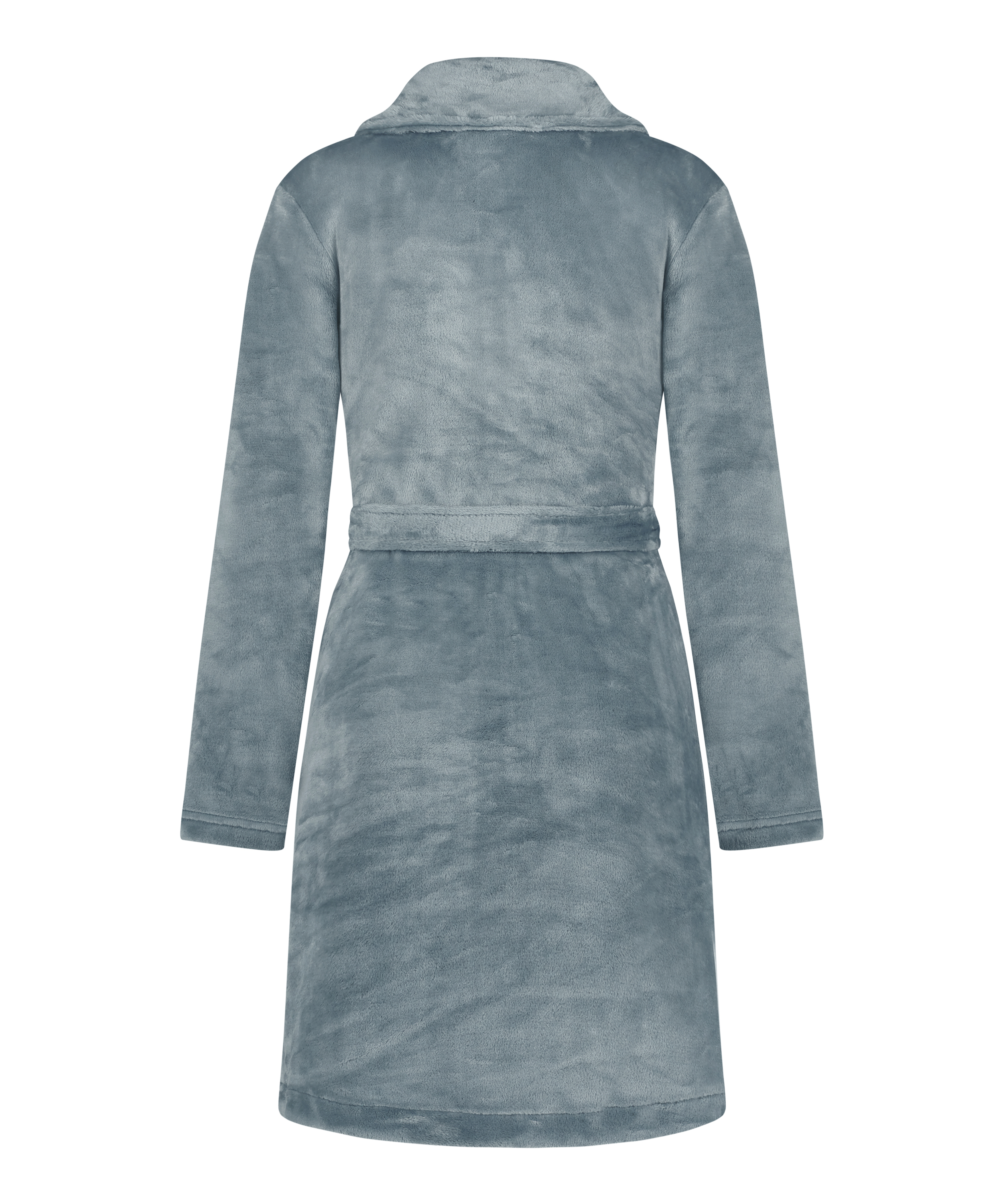 Fleece Zip Bathrobe, Blue, main