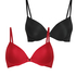 2-Pack Padded Underwired Bra, Red