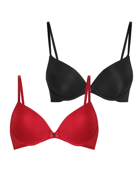 2-Pack Padded Underwired Bra, Red