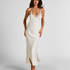 Slipdress Long Satin, White
