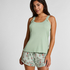 Ribbed Lace Singlet, Green