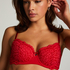 Rose Padded Underwired Bra, Red