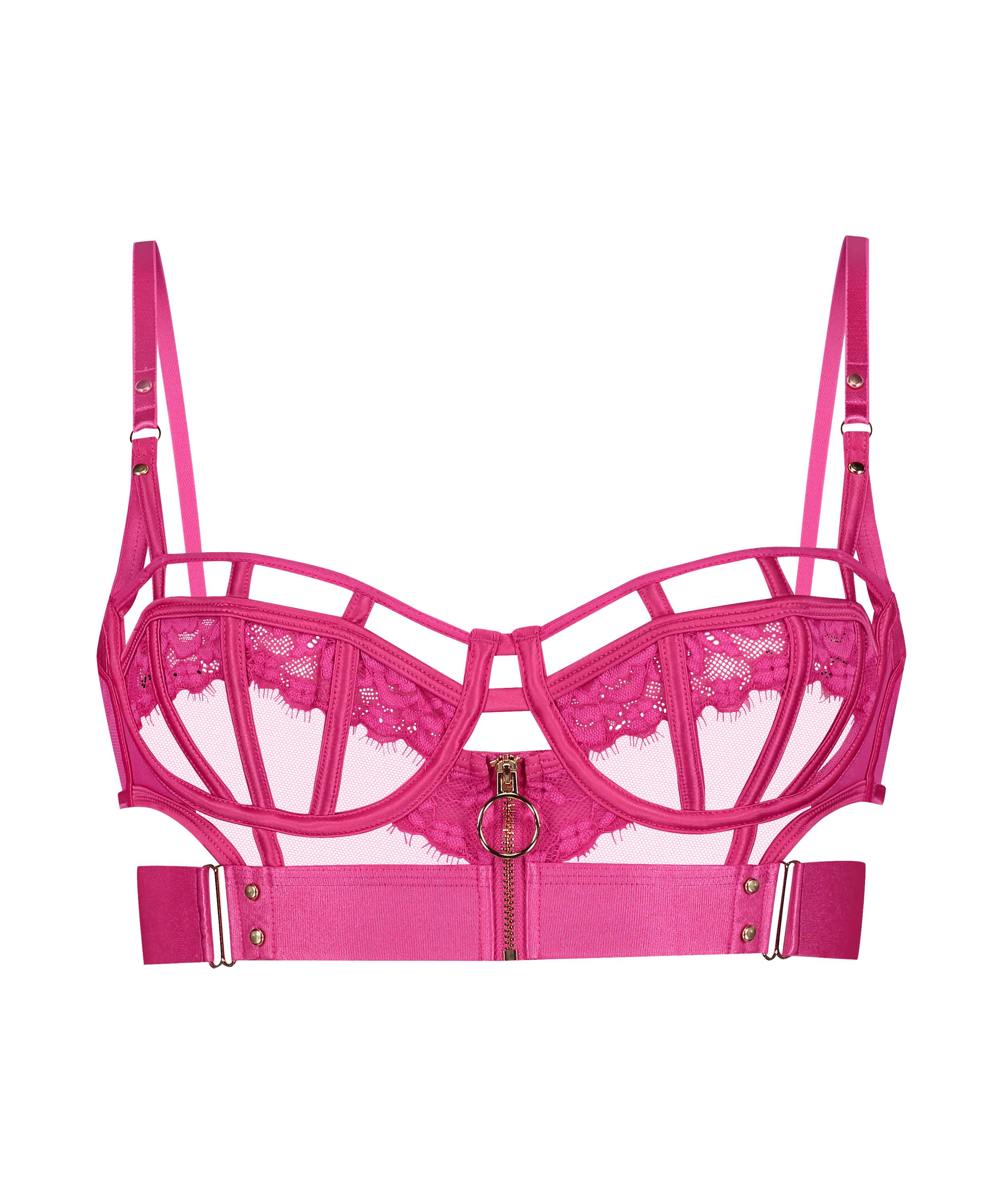 Sable Non-Padded Longline Underwired Bra, Pink, main