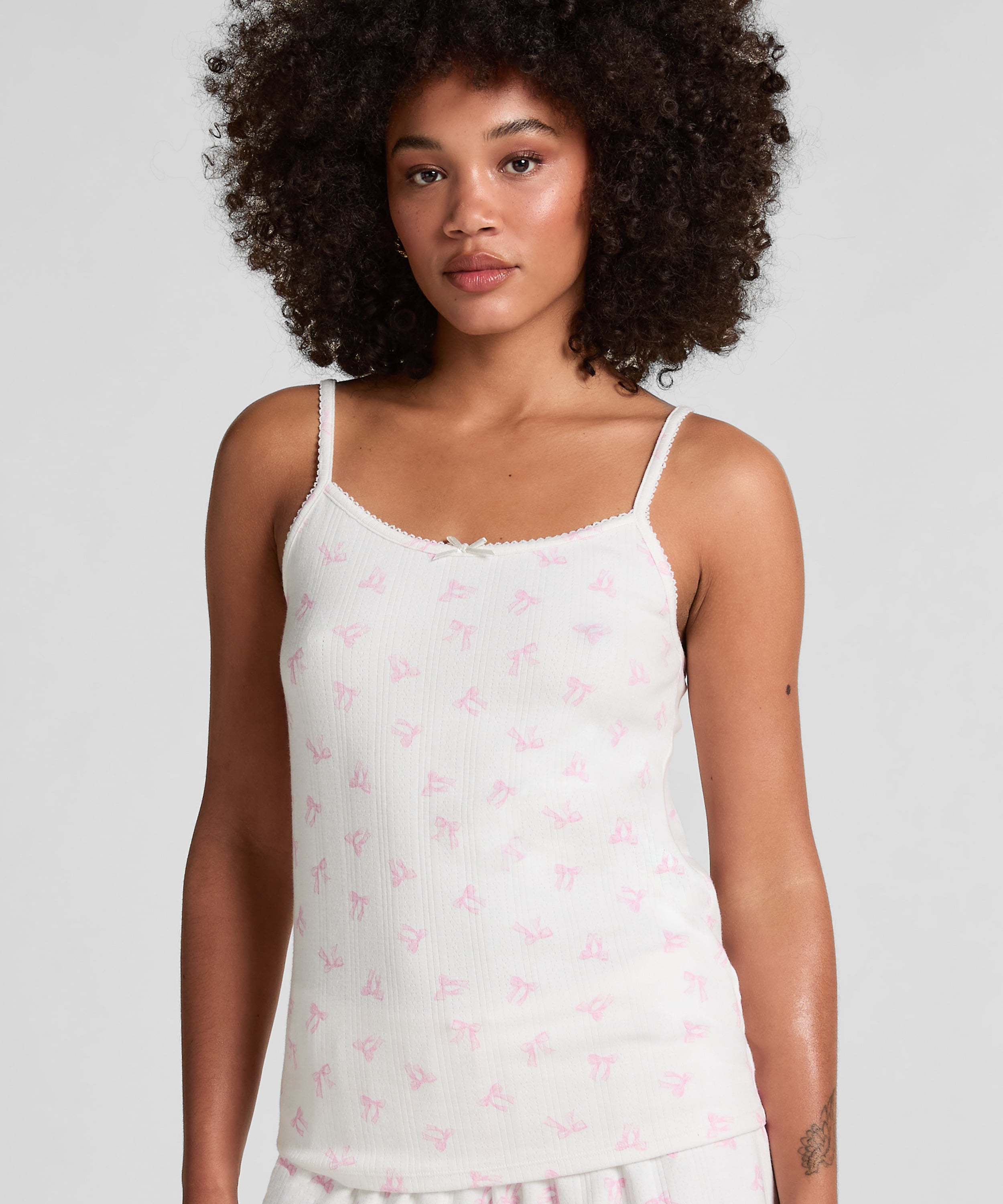 Cami Pointelle, White, main