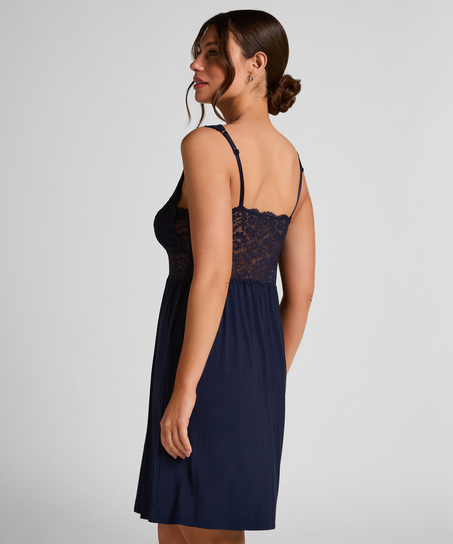 Nora Lace Slip Dress, Blue