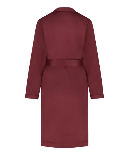 Satin Fleece Bathrobe, Red