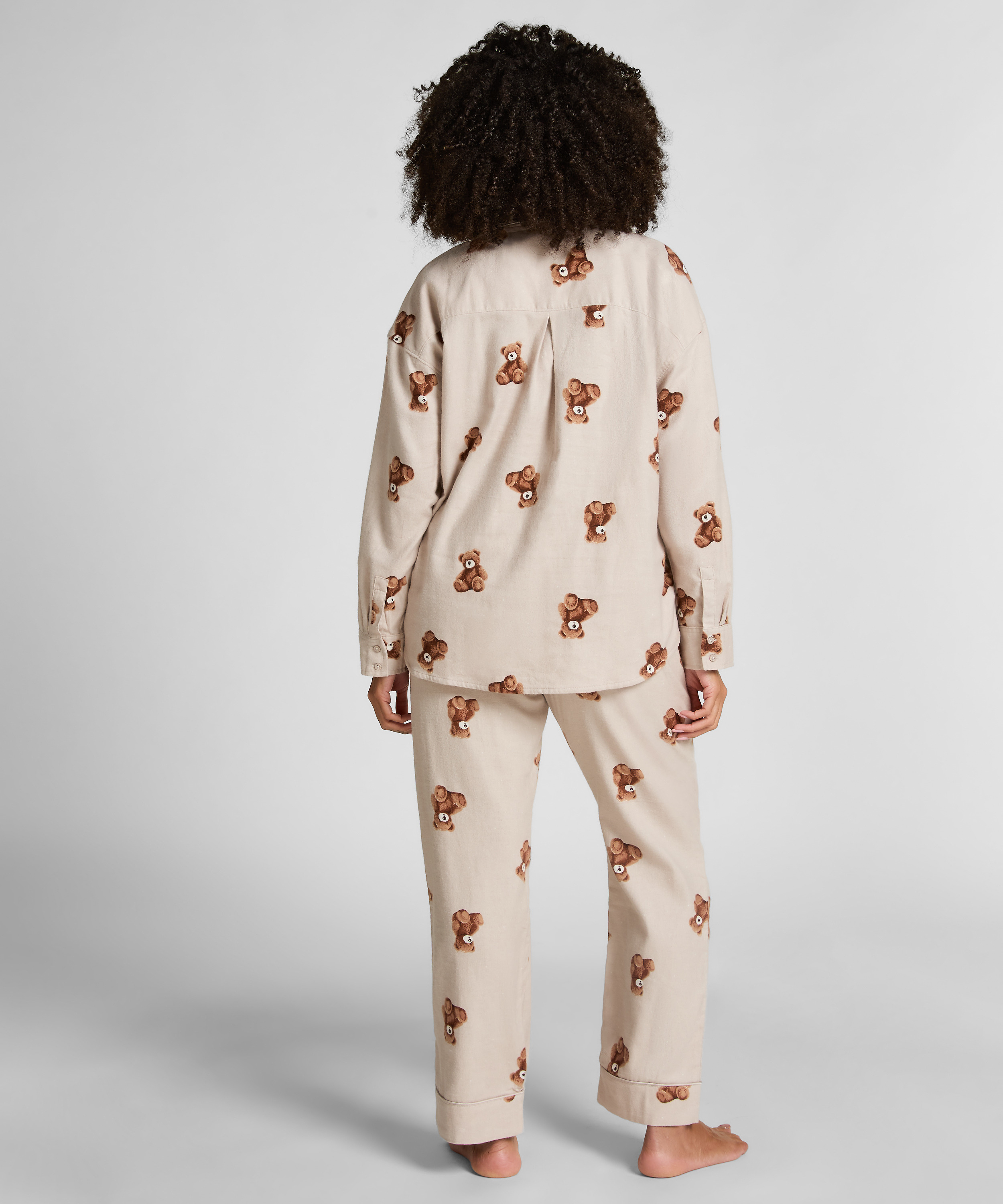 Pant Flannel Straight Bear, Beige, main